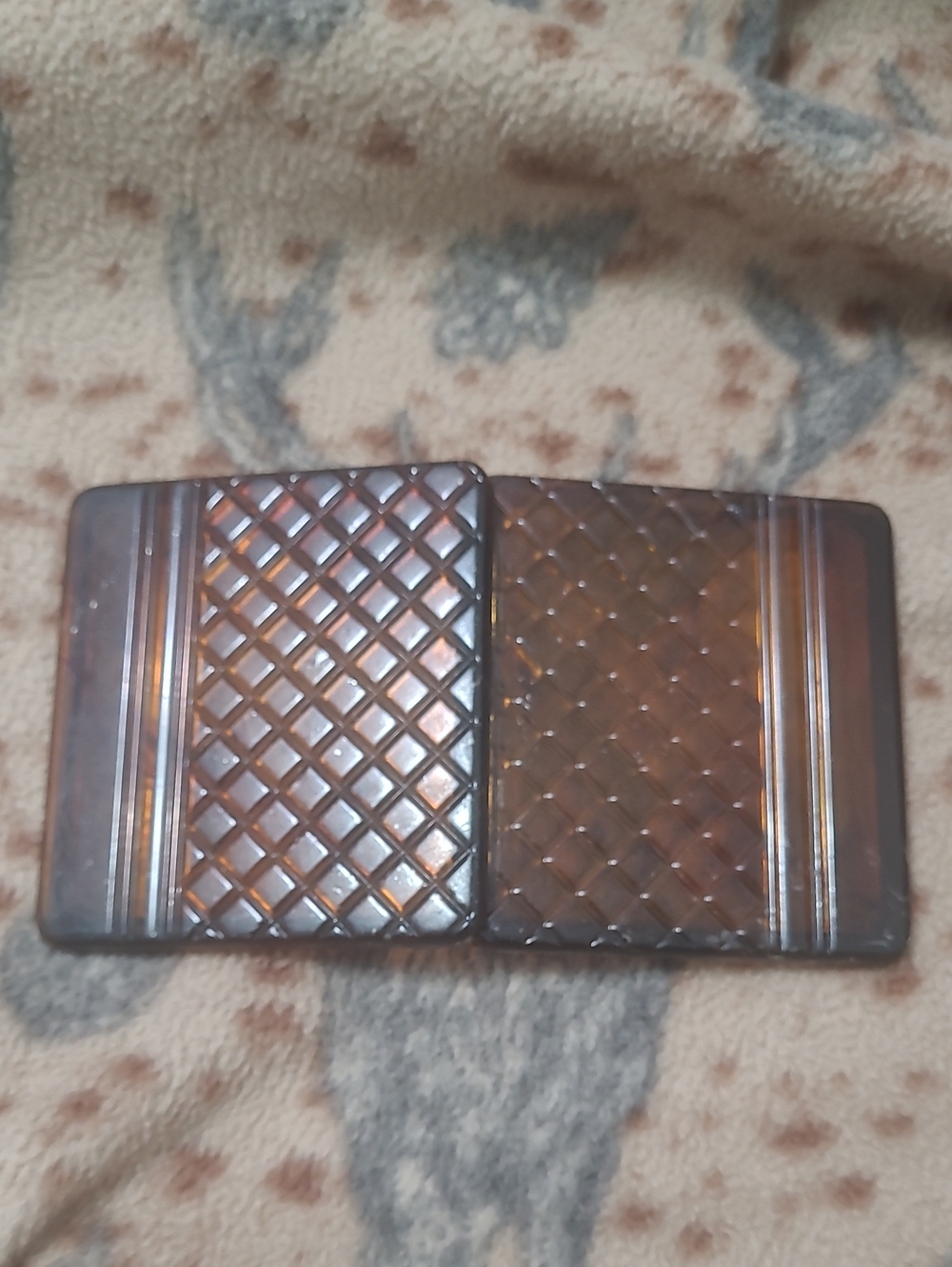 Vintage Brown Translucent tortoiseshell Compact Case